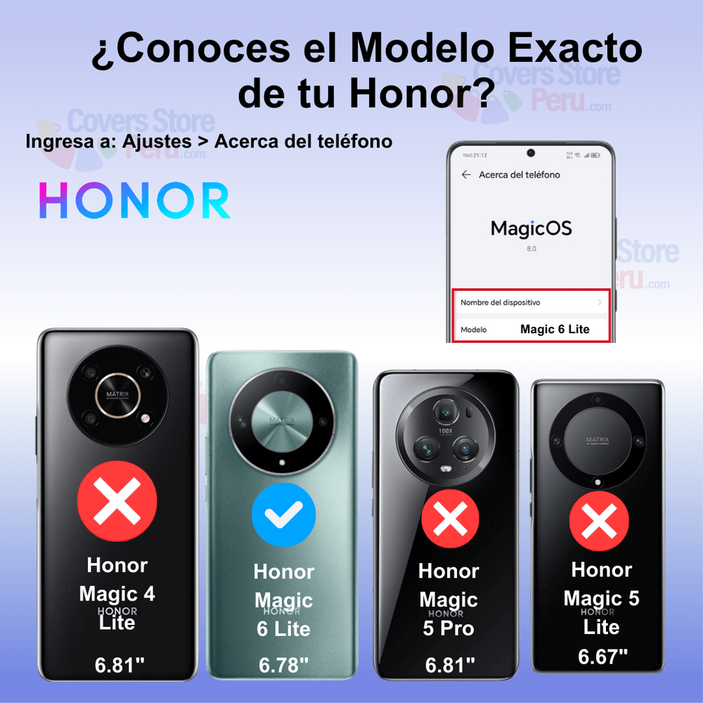 Funda para Honor Magic 6 Lite Soft Feeling Antishock Azul