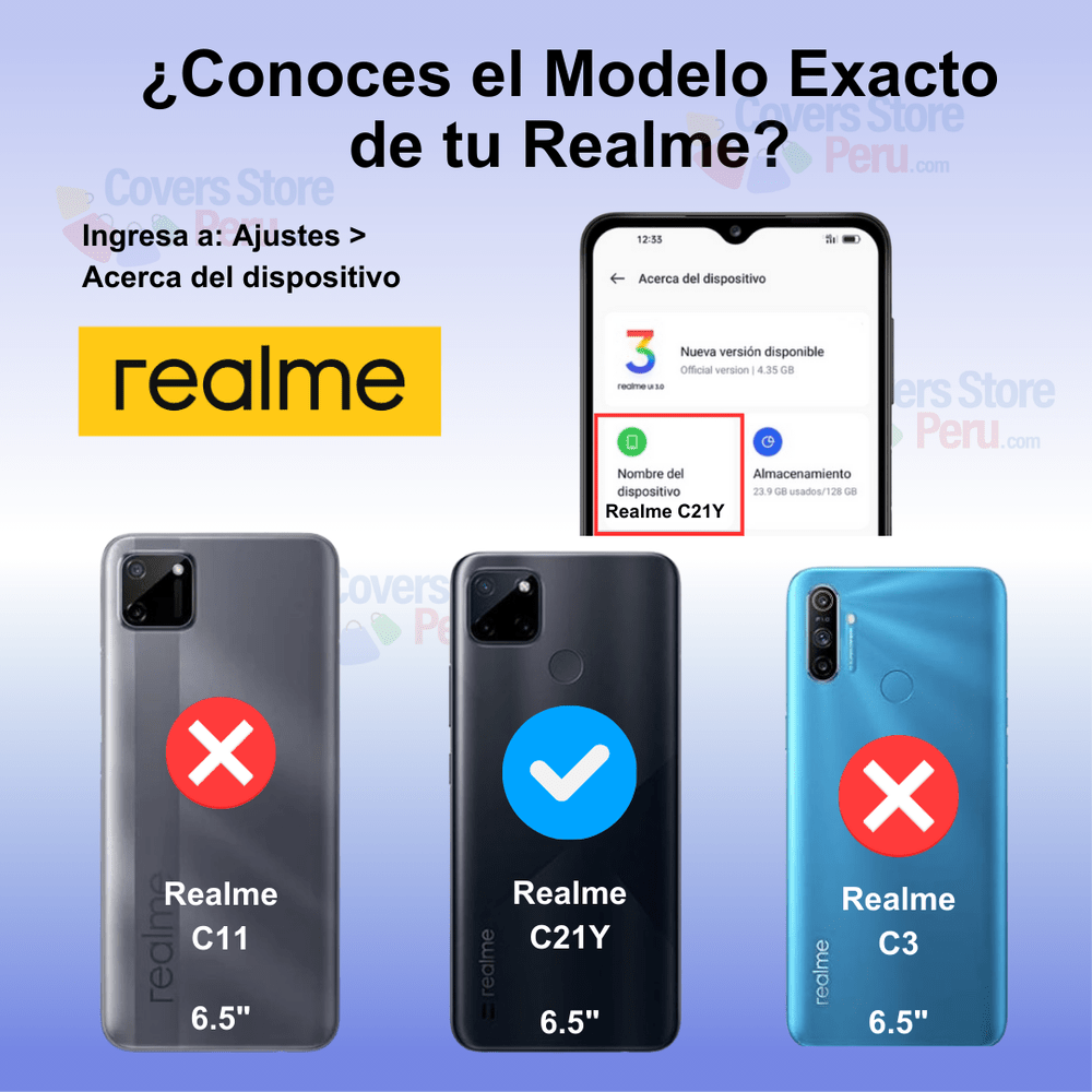 Funda Case para Realme C21Y TPU 100% Transparente Antishock