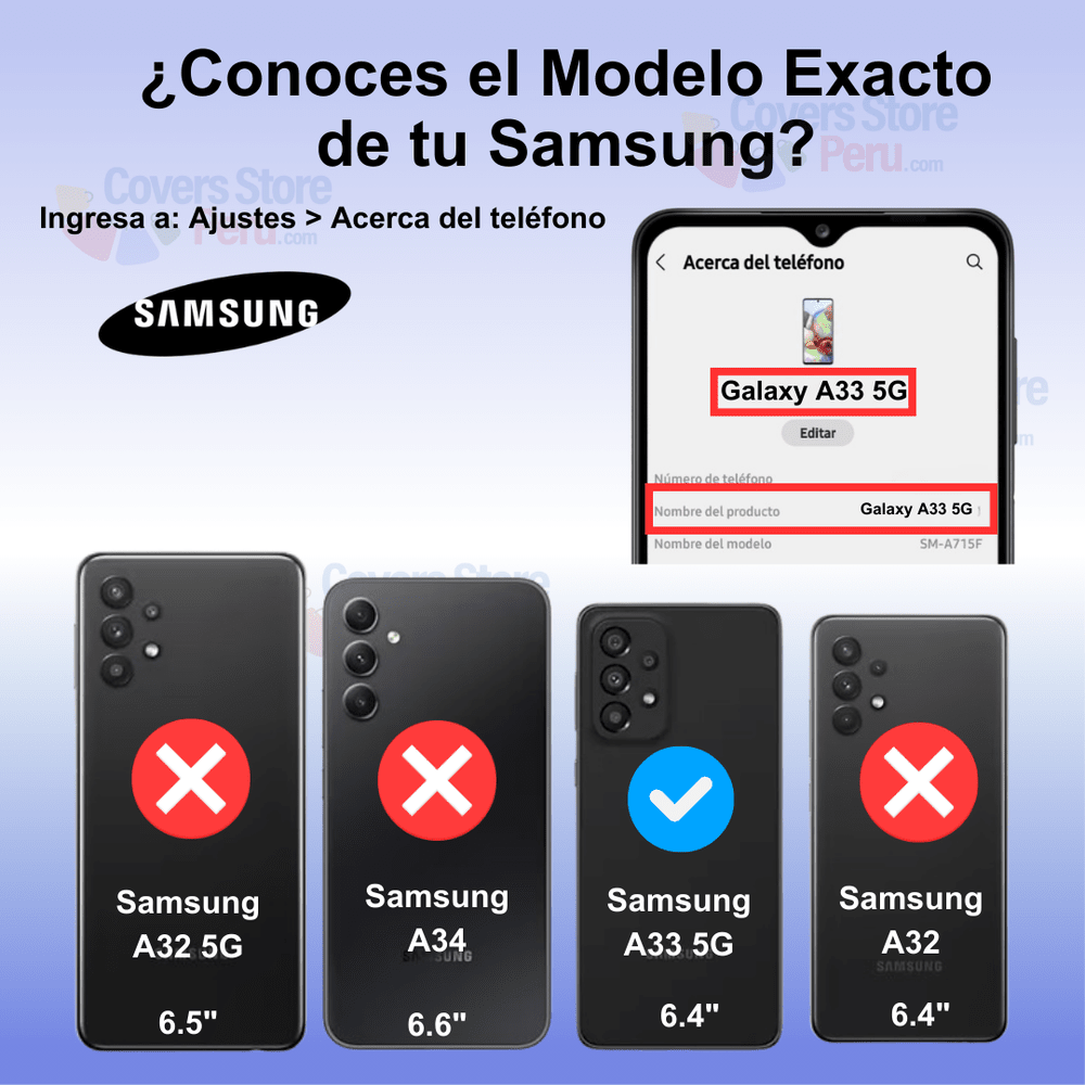 Funda Case para Samsung A33 Flip Cover Azul Antishock