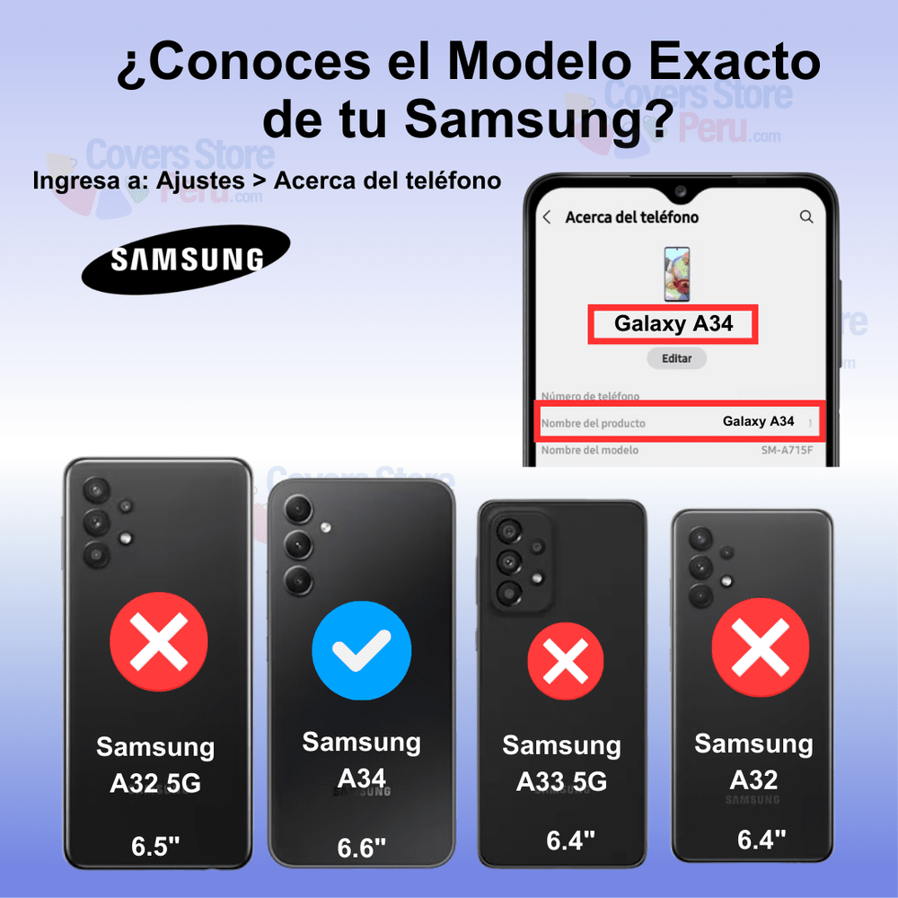 Funda Case para Samsung A34 Flip Cover Azul Antishock