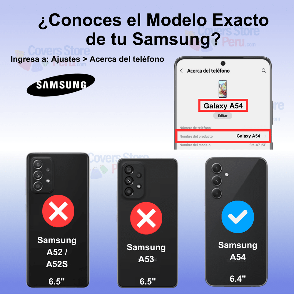 Funda Case para Samsung A54 Flip Cover Azul Antishock