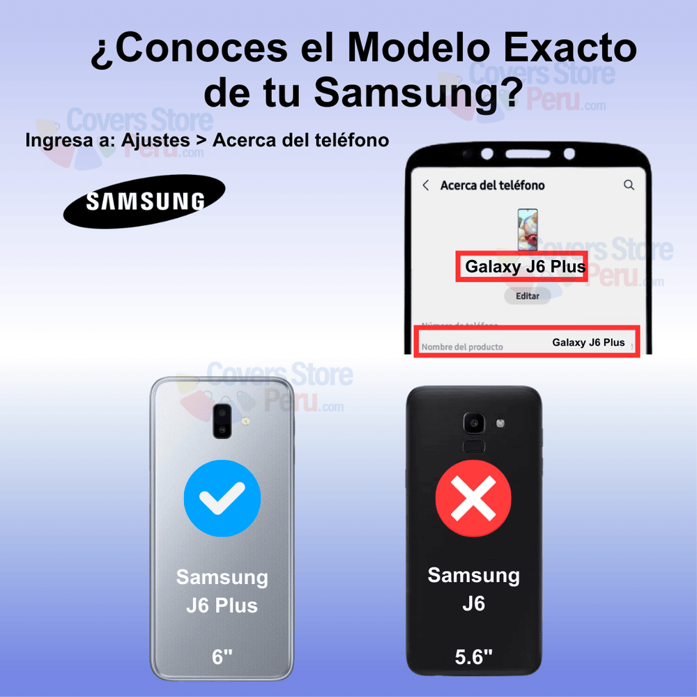 Funda Case para Samsung J6 Plus Flip Cover Azul Antishock