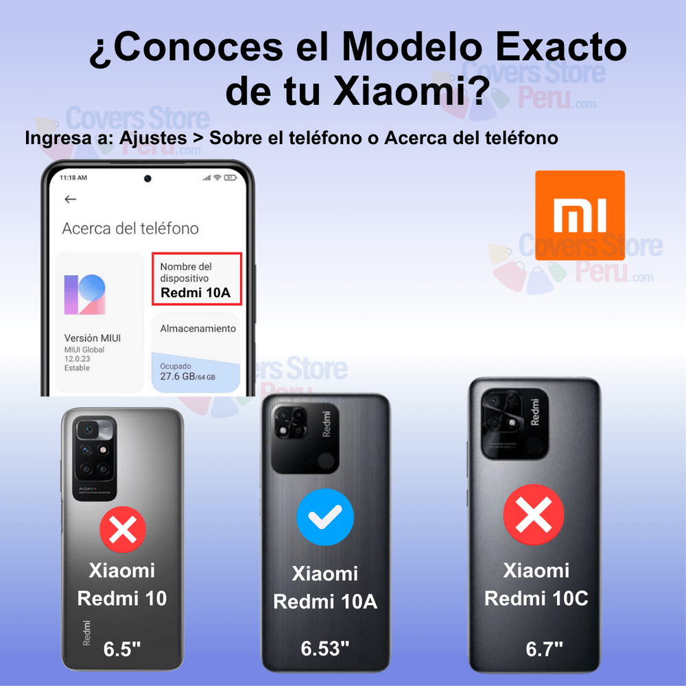 Funda Case de Xiaomi Redmi 10A Holder Protector Camara Azul
