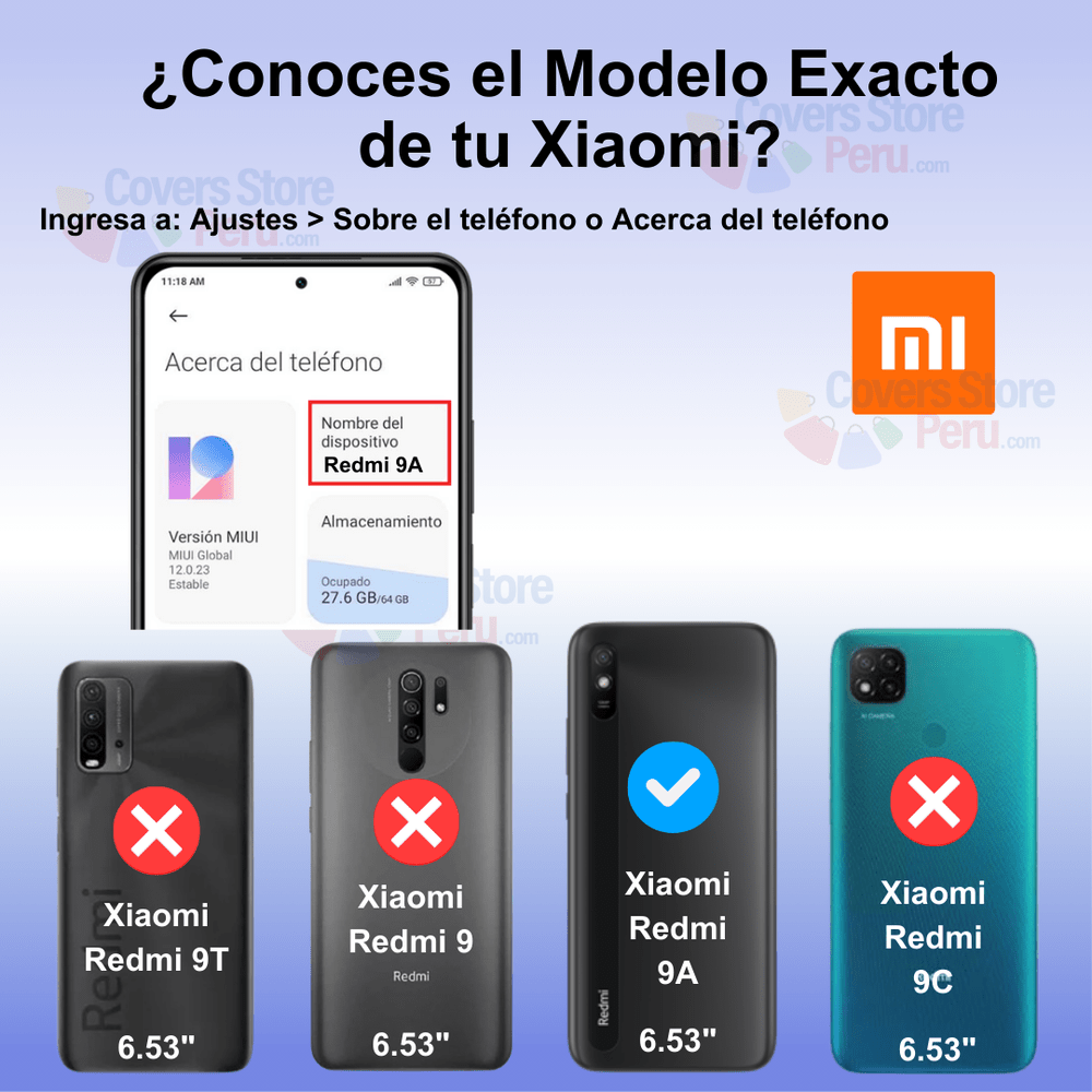 Funda Case para Xiaomi Redmi 9A Flip Cover Negro Antishock