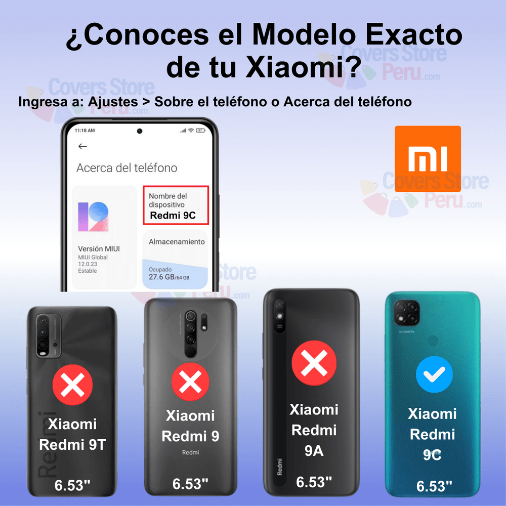 Funda Case para Xiaomi Redmi 9C Flip Cover Azul Antishock