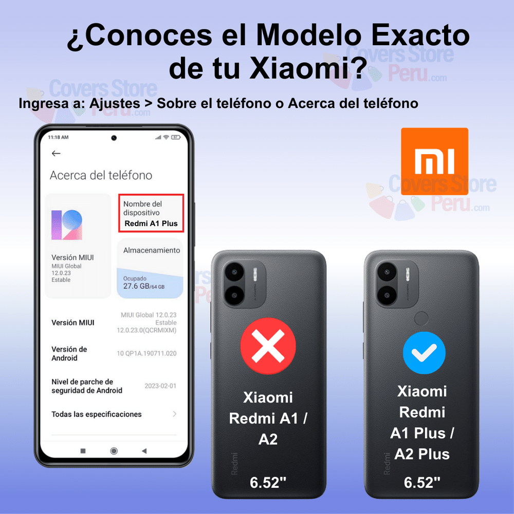 Funda para Xiaomi Redmi A2 Plus Flip Cover Negro Antishock