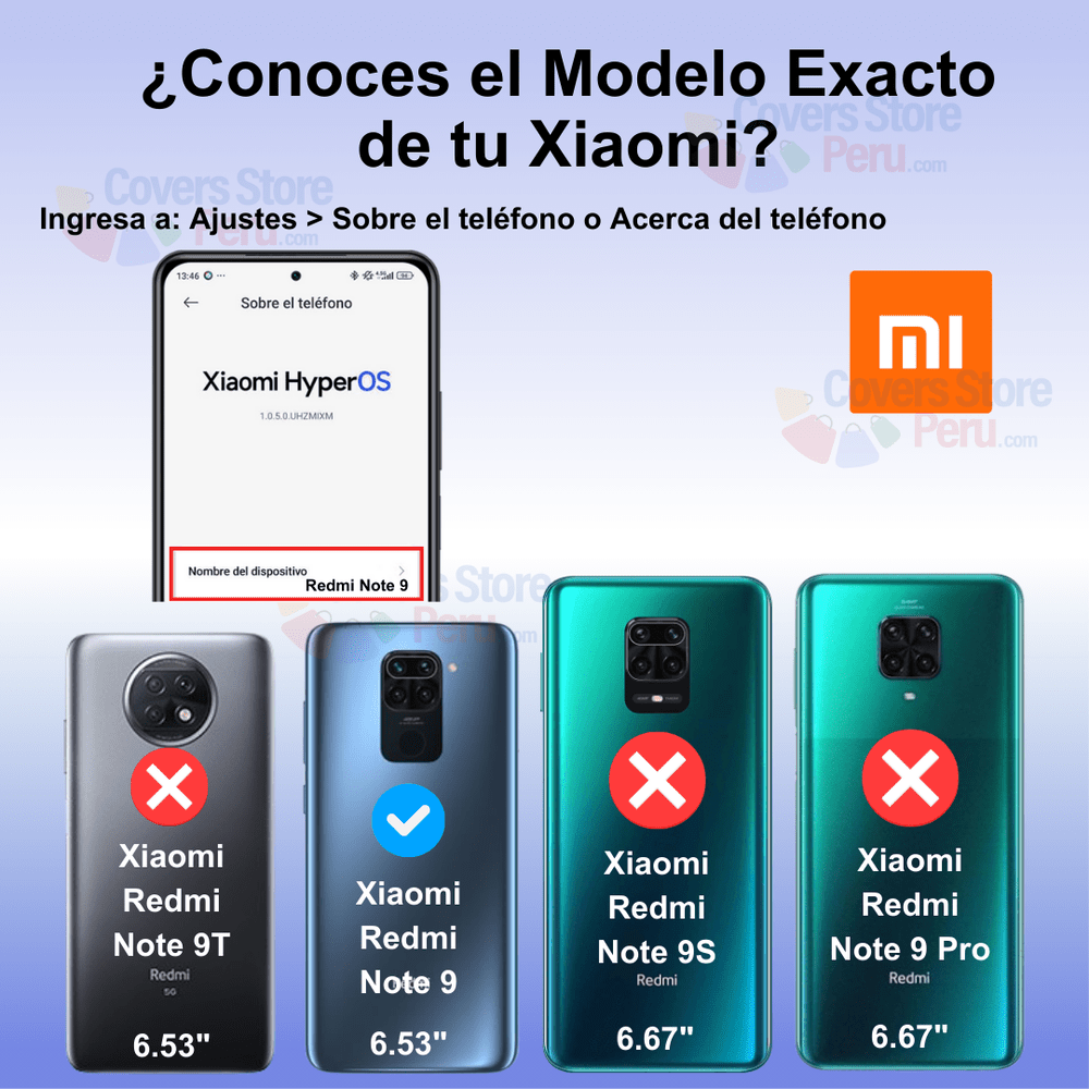 Funda Case para Xiaomi Note 9 Flip Cover Azul Antishock