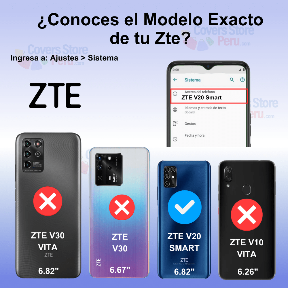 Funda Case para Zte V20 Smart Flip Cover Negro Antishock