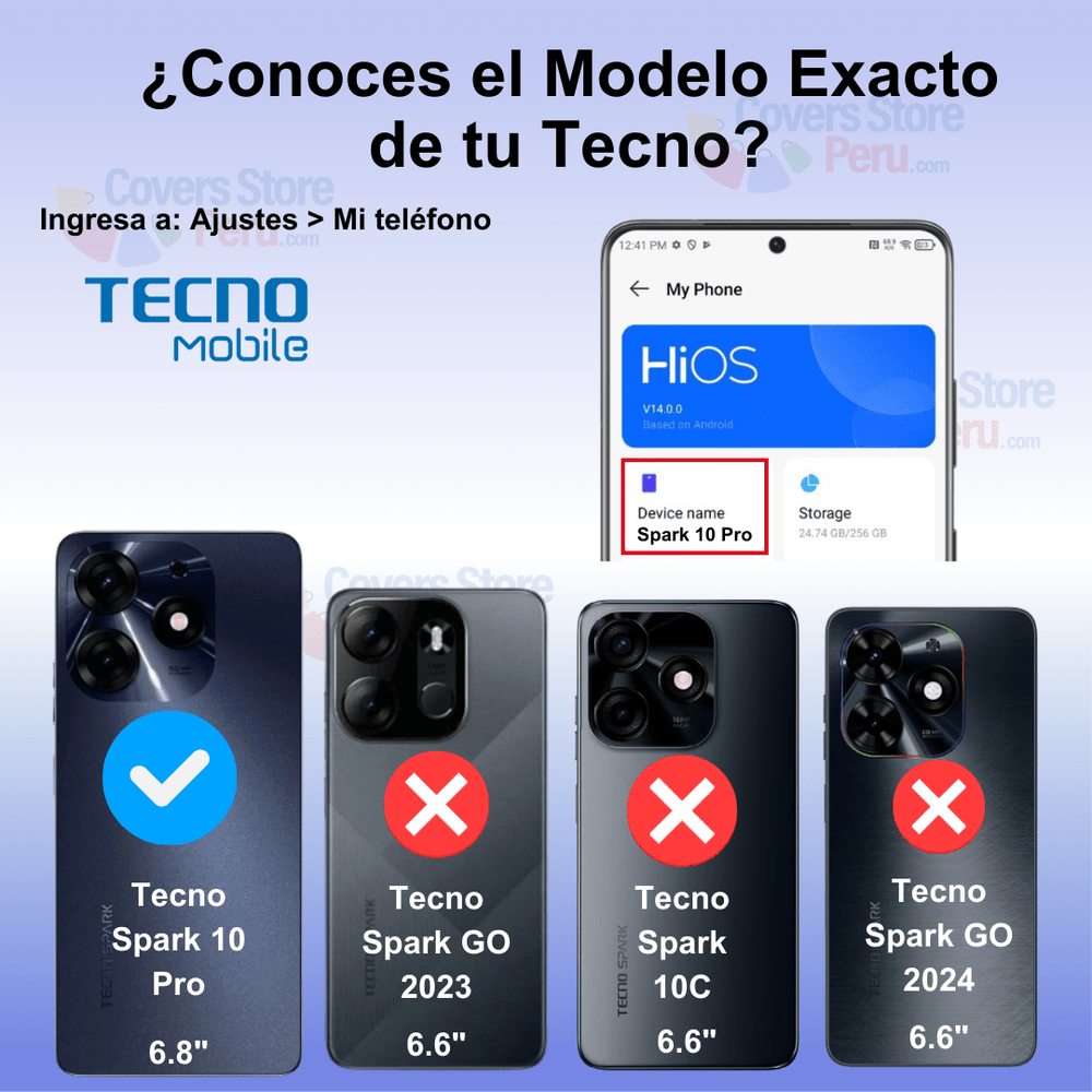 Funda para Tecno SPARK 10 Pro Flip Cover Negro Antishock
