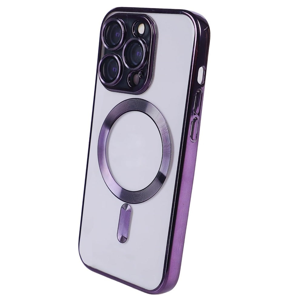 Funda de iPhone 15 Pro Magsafe + Protector Camara Morado