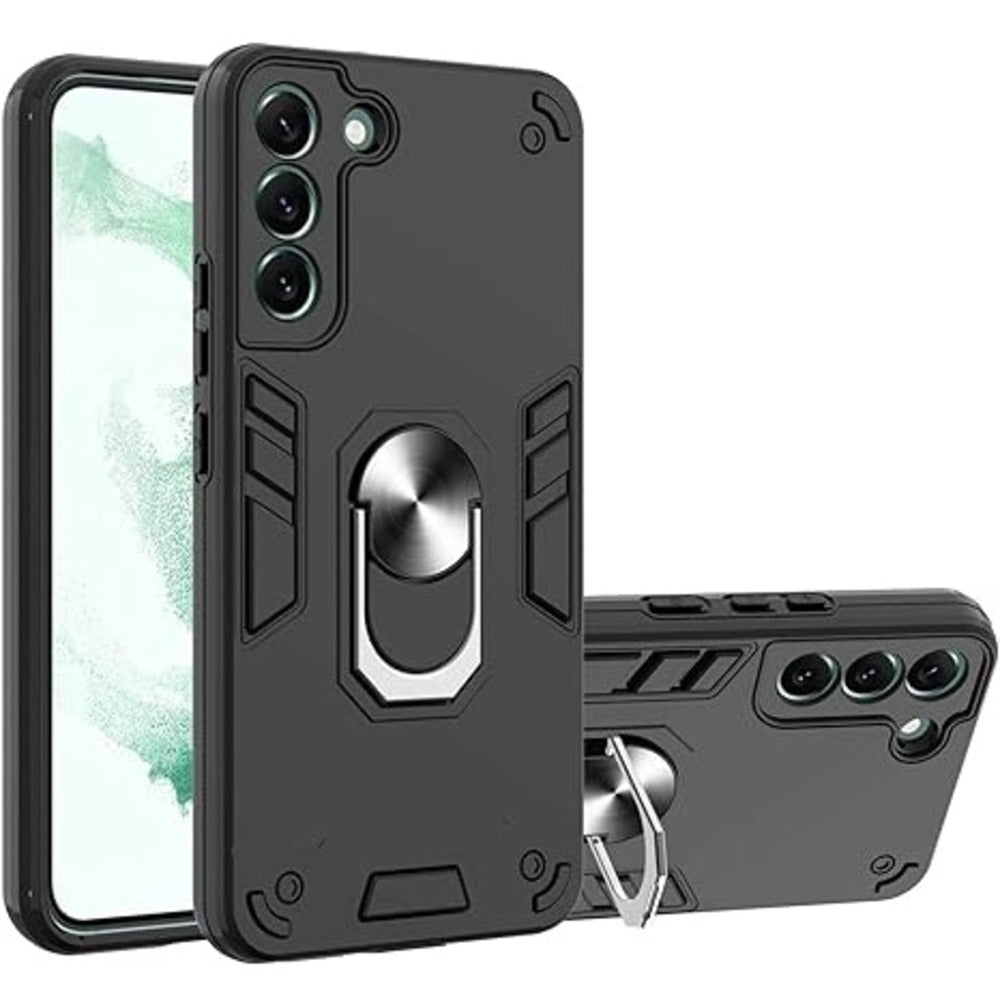 Funda de Samsung S22 con Anillo Metálico Negro Antishock