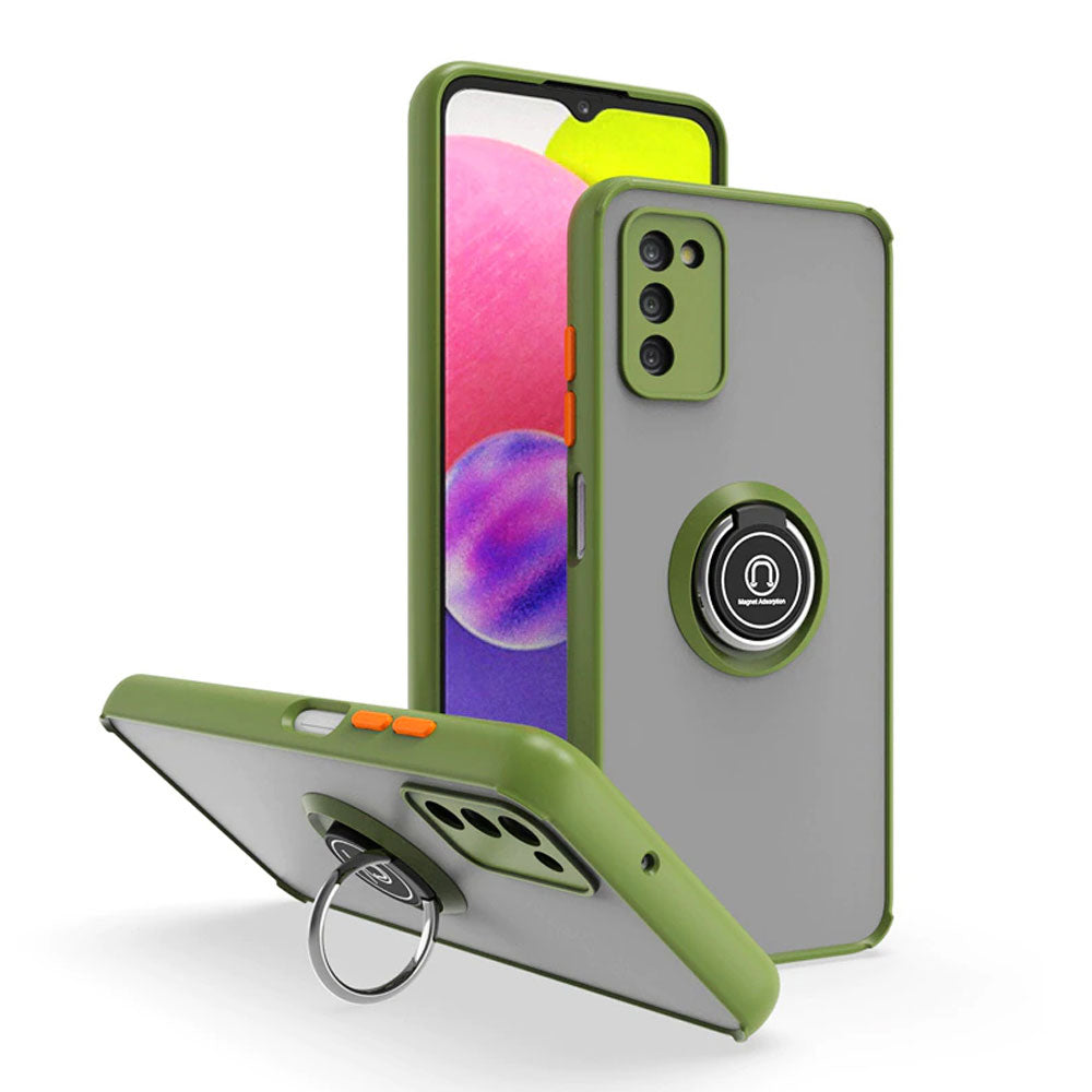 Funda Case para Samsung A35 Ahumado con Anillo Verde Claro