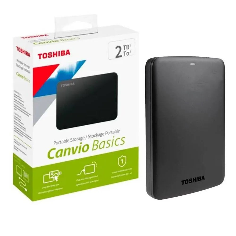 Disco Toshiba Duro Externo 2TB USB 3.0 Canvio Basics Negro