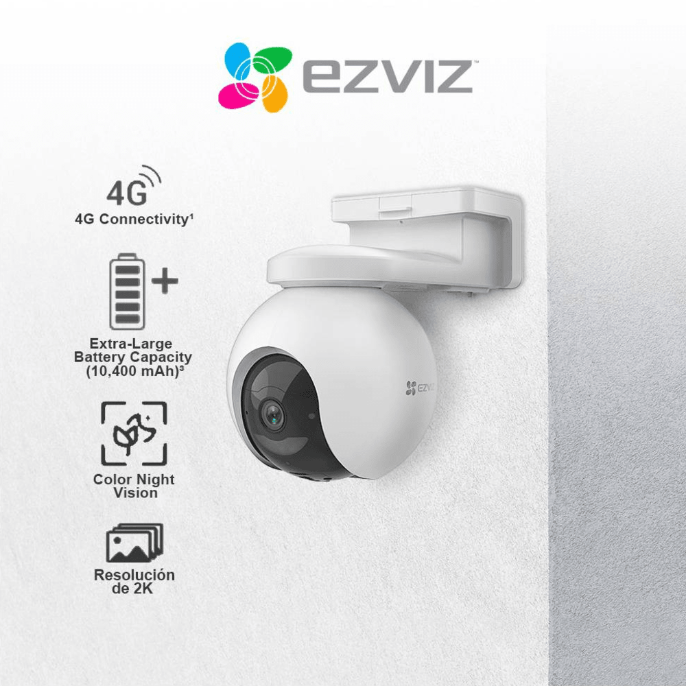 Cámara de Seguridad + Panel Solar Exterior Ezviz EB8 4G 2k