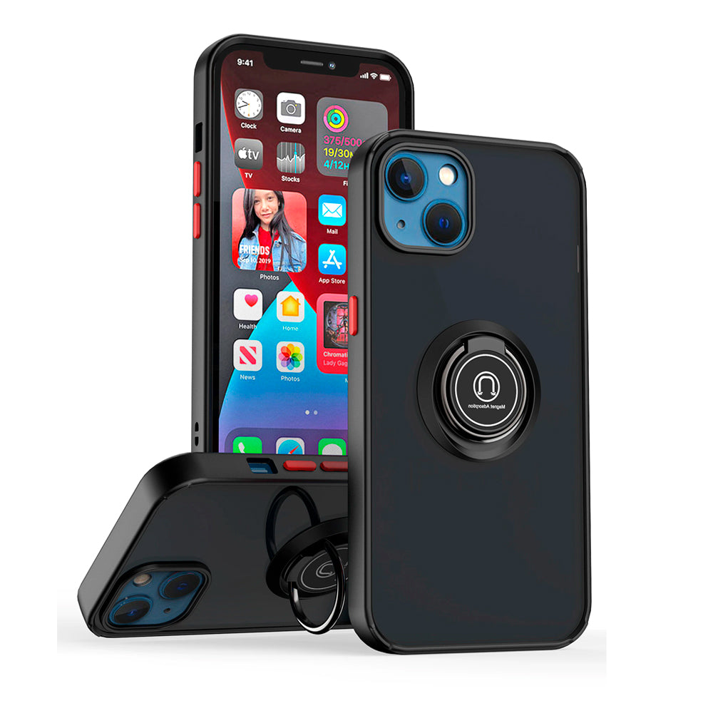 Funda Case para Tecno Spark 10 Pro Ahumado con Anillo Negro