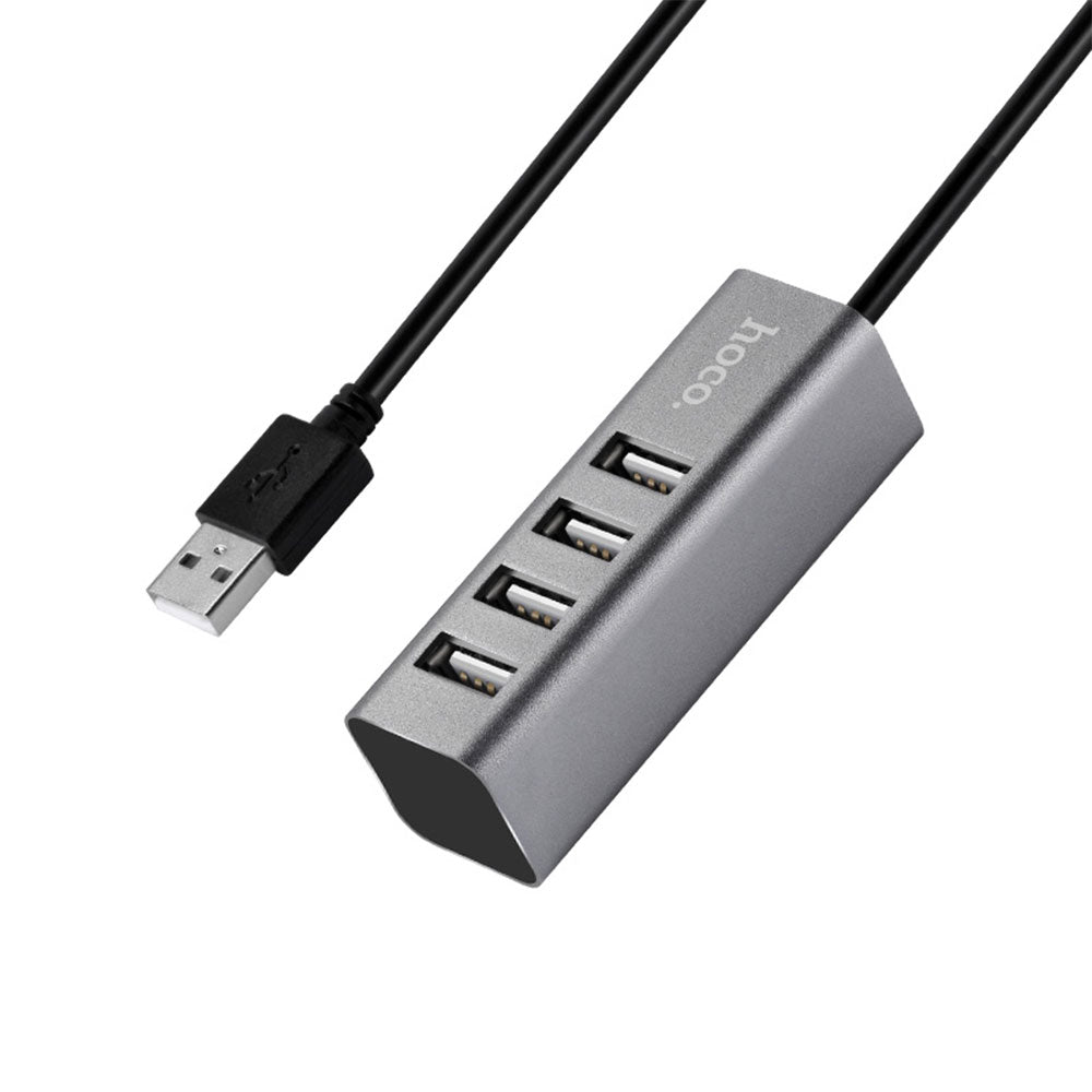 HUB para PC USB 80mm de datos 4 puertos Hoco HB1 Plateado