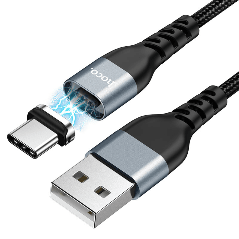 Cable Magnético USB a Tipo C 1.2m Hoco U96 Negro De Alta Calidad