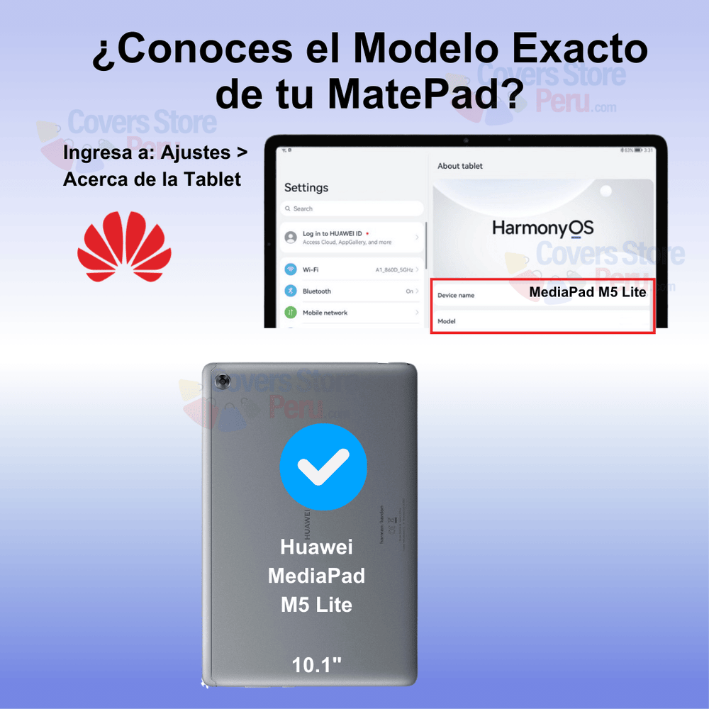 Combo Funda para Huawei MediaPad M5 Lite 360° Azul + Mica