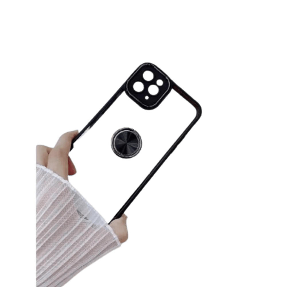 Funda Case para Samsung A04E Transparente Cromado Negro