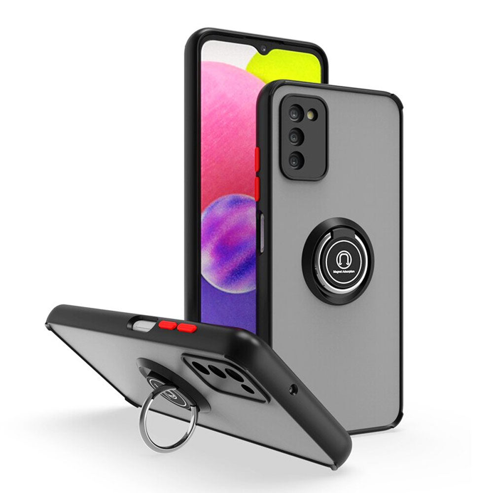 Funda Case para Samsung A04E Ahumado con Anillo Negro