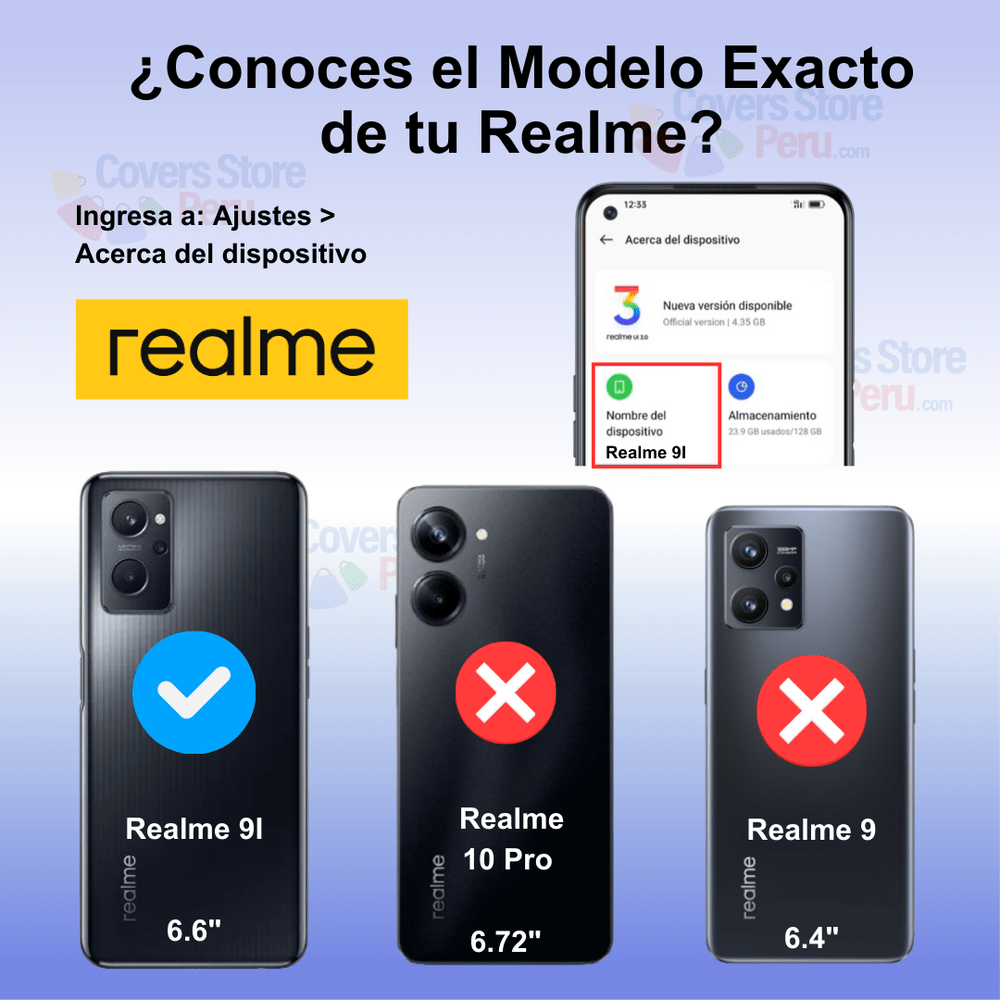 Funda Case para Realme 9i TPU 100% Transparente Antishock