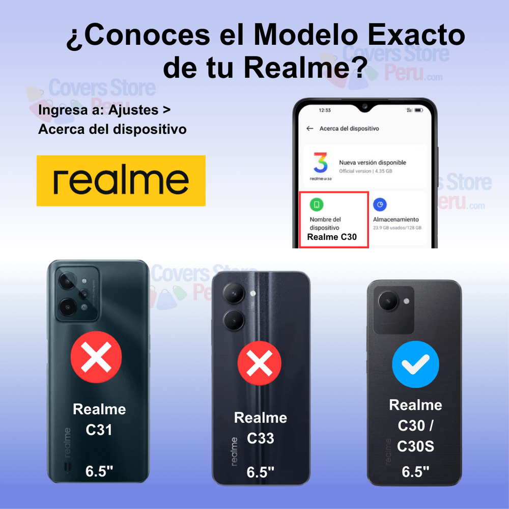 Funda Case para Realme C30 TPU 100% Transparente Antishock