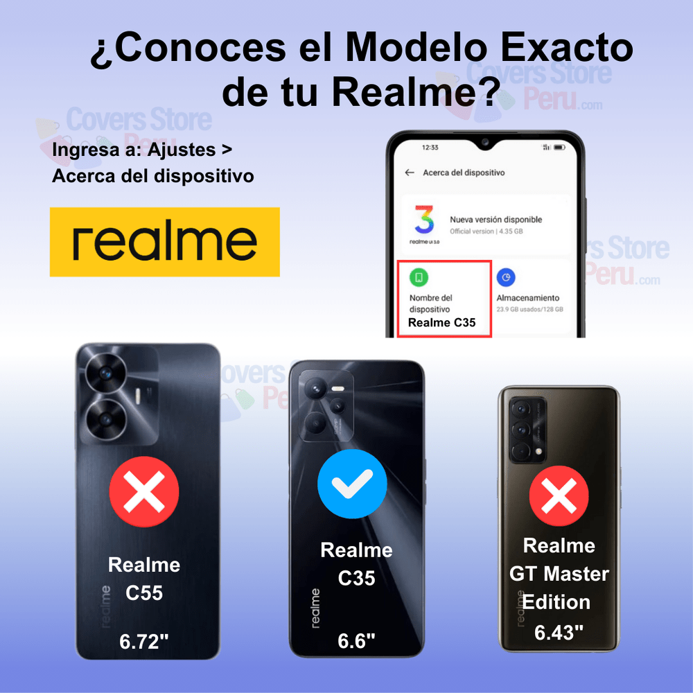 Funda Case para Realme C35 TPU 100% Transparente Antishock