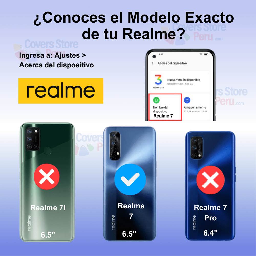 Funda Case para Realme 7 TPU 100% Transparente Antishock