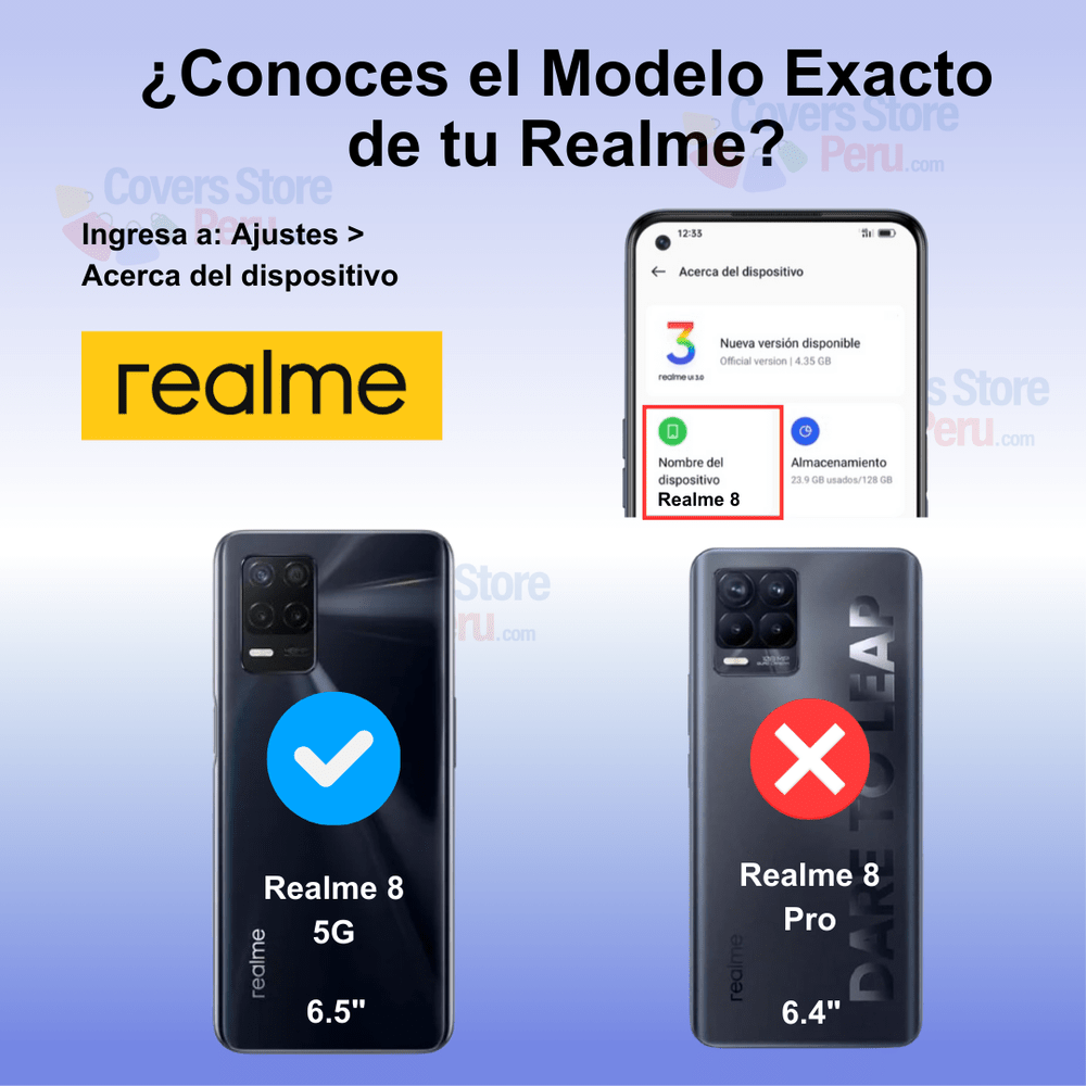 Funda Case para Realme 8 5G TPU 100% Transparente Antishock