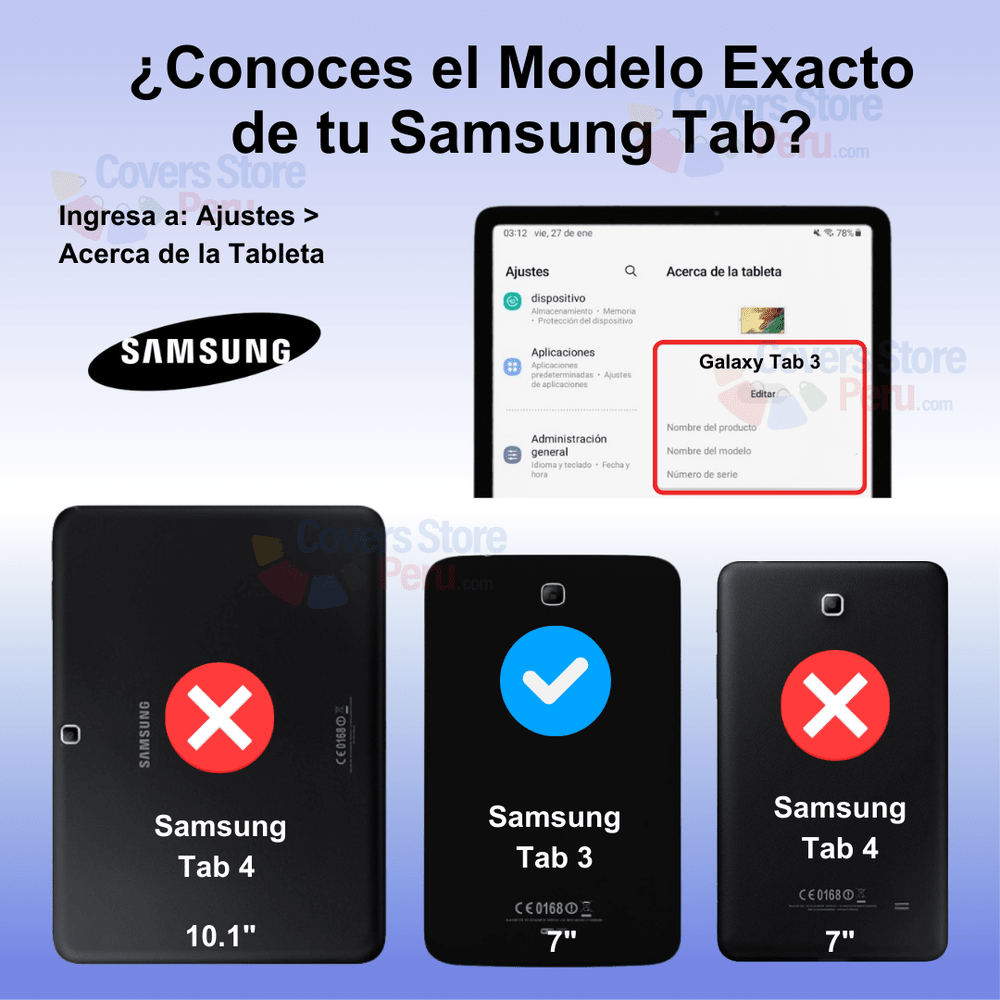 Funda para Samsung Tab 3 7" Flipcover Giratoria Azul