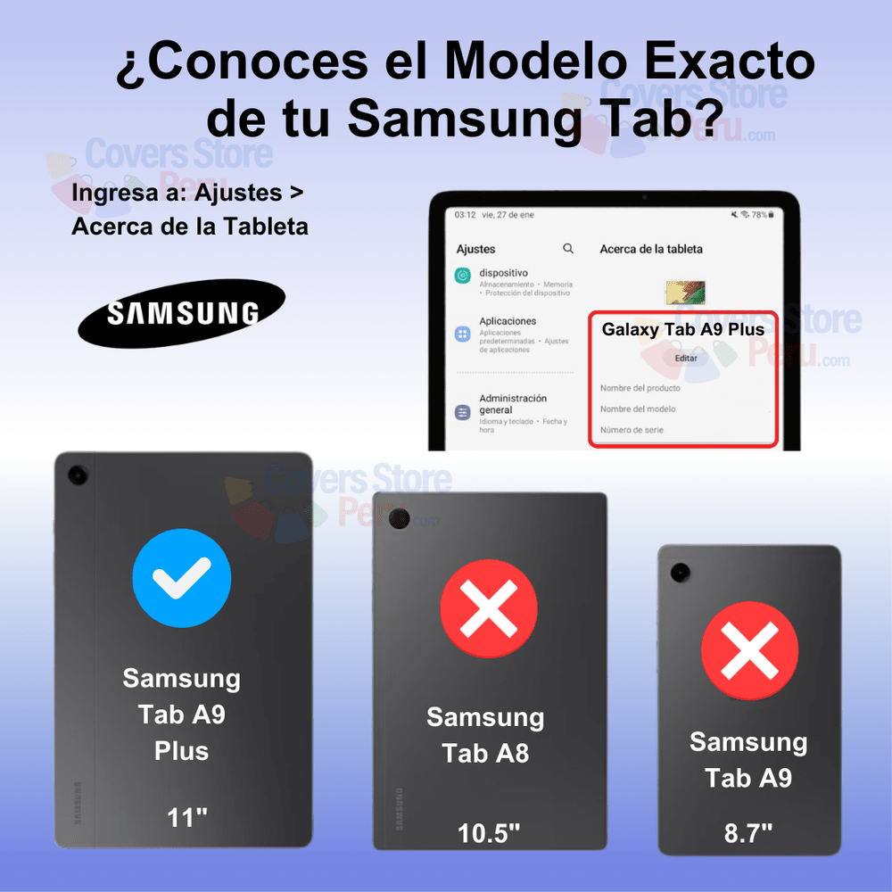 Funda para Samsung Tab A9 Plus 11" Imantada Morada