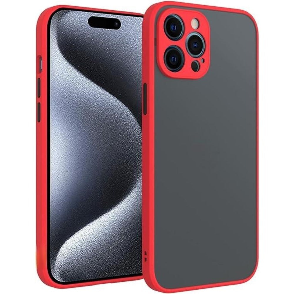 Funda Case para Samsung A02s Ahumado Mate Rojo Antishock