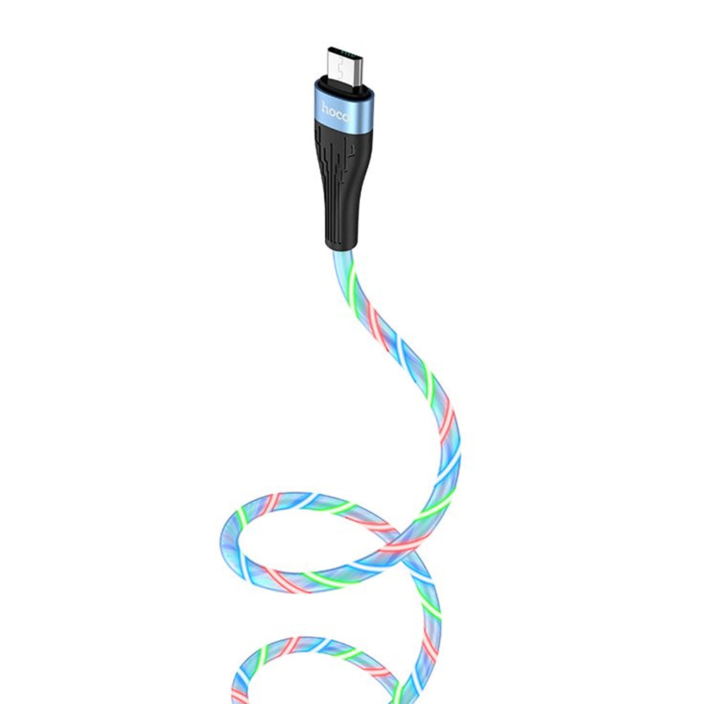 Cable USB a Micro USB V8 Carga Nocturna 1m Hoco U85 Azul