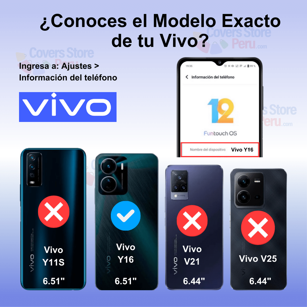 Funda Case para Vivo Y16 TPU 100% Transparente Antishock