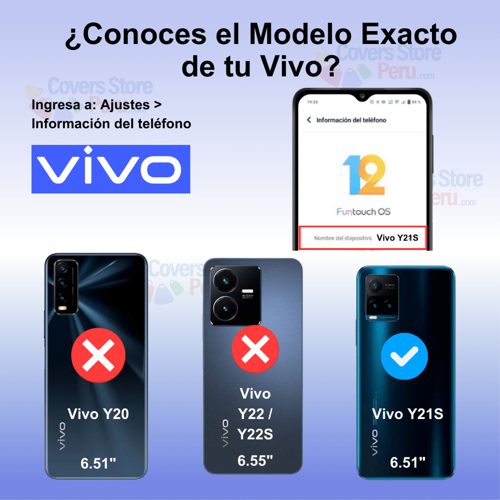 Funda Case para Vivo Y21S TPU 100% Transparente Antishock