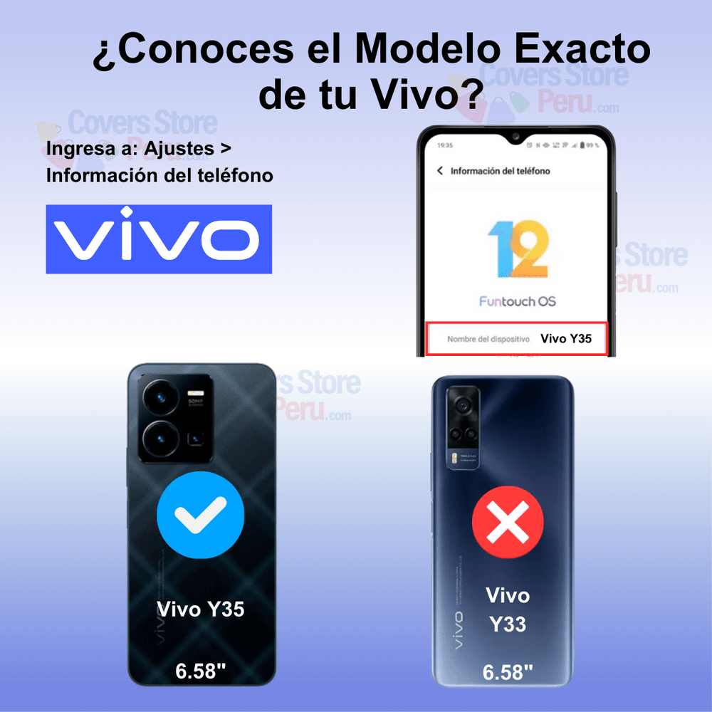 Funda Case para Vivo Y35 TPU 100% Transparente Antishock