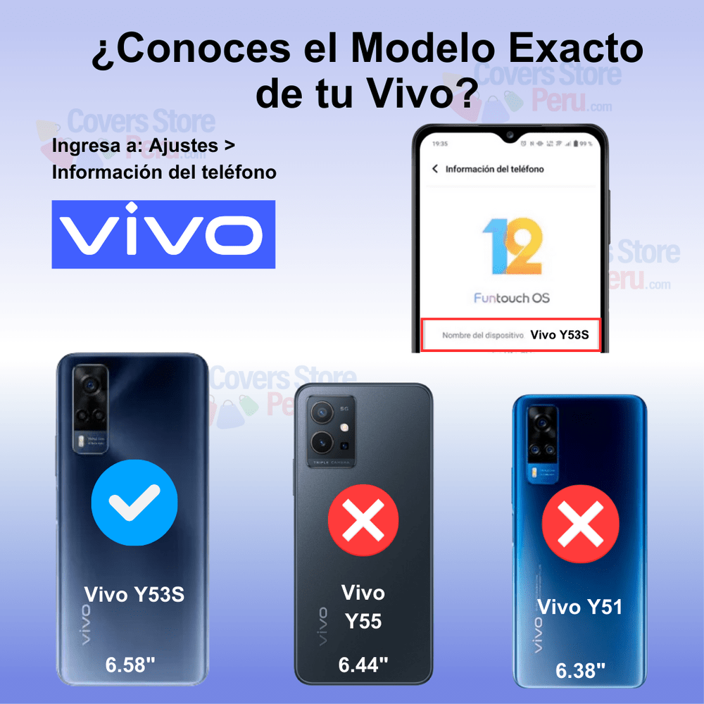 Funda Case para Vivo Y53S TPU 100% Transparente Antishock