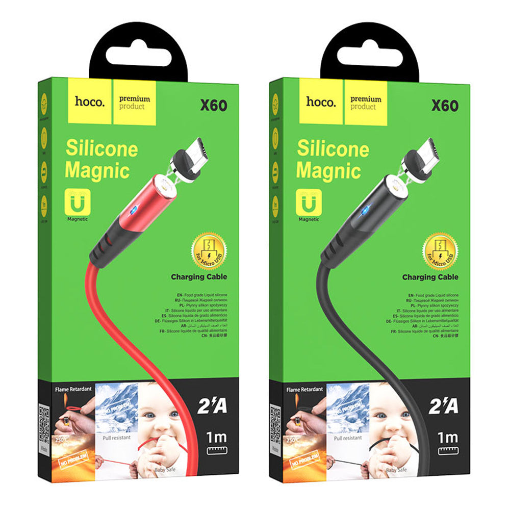 Cable Magnetico USB a Micro USB V8 1m Hoco X60 Negro