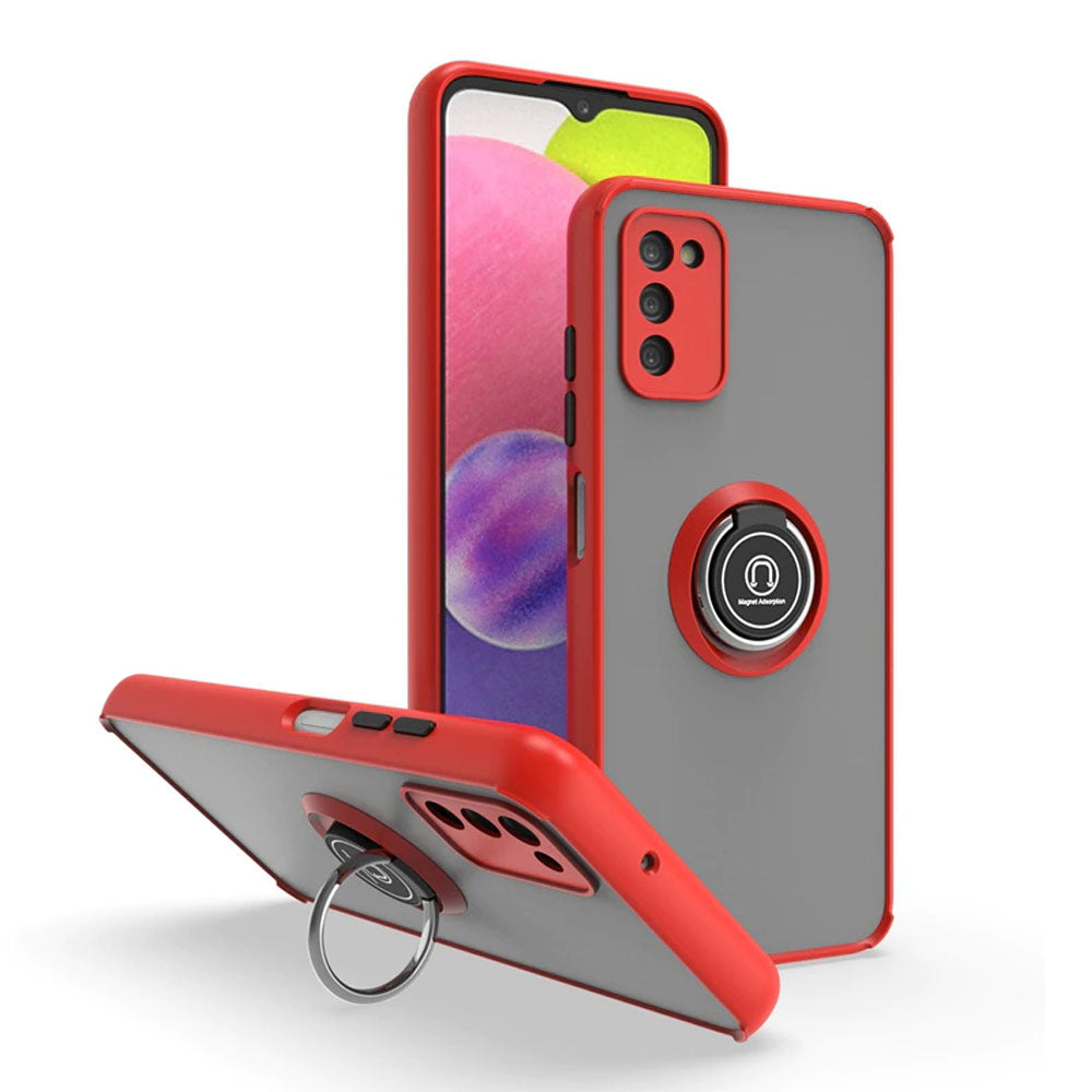 Funda Case para Samsung A04E Ahumado con Anillo Rojo