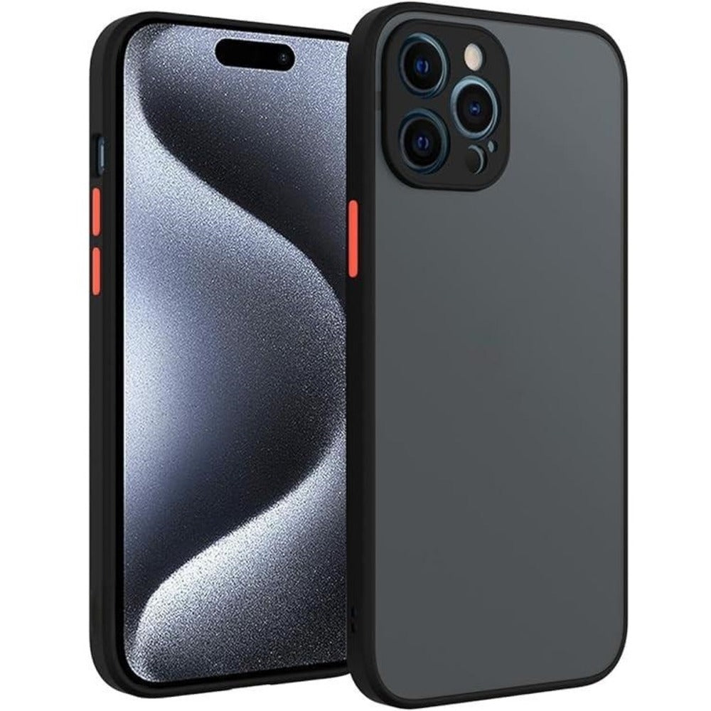 Funda para Motorola One Visión Ahumado Mate Negro Antishock