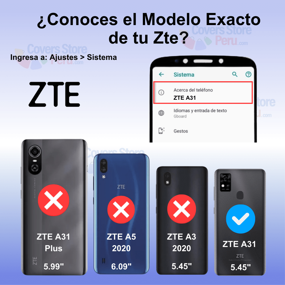 Funda Case para Zte A31 TPU 100% Transparente Antishock