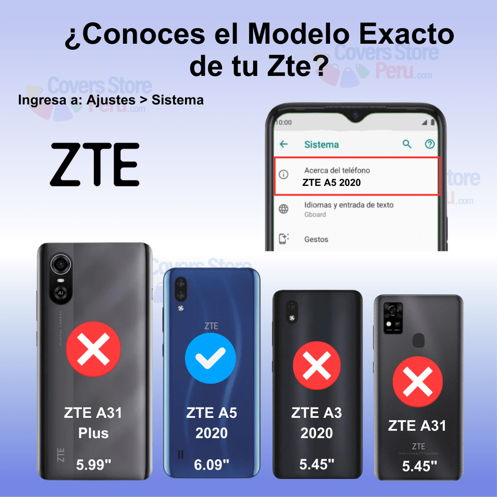 Funda Case para Zte A5 2020 TPU 100% Transparente Antishock