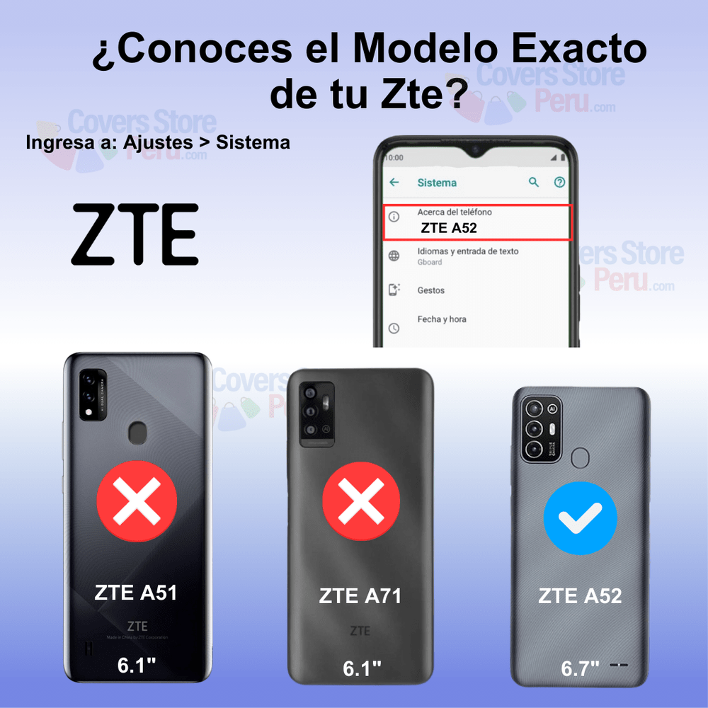 Funda para ZTE A52 Soft Feeling Antishock Azul Resistente