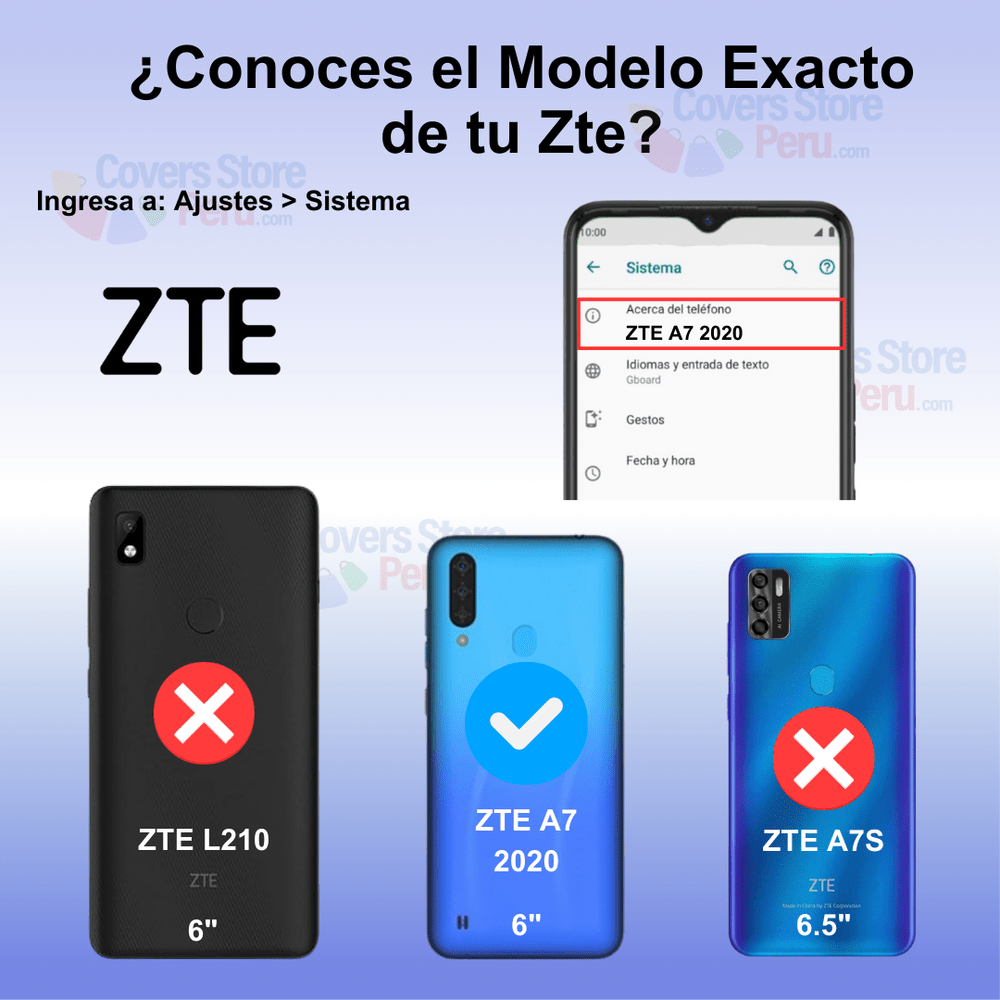 Funda Case para Zte A7 2020 Flip Cover Azul Antishock