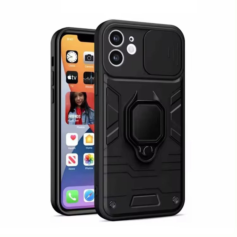 Funda para Samsung A01 Core New Robot Negro + Protector Cam