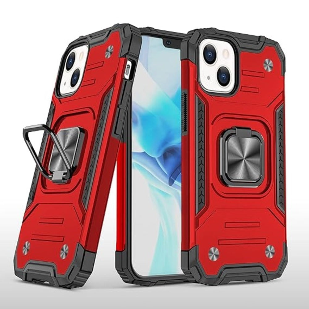 Funda para Motorola G9 Plus Robot con Aro Rojo Antishock