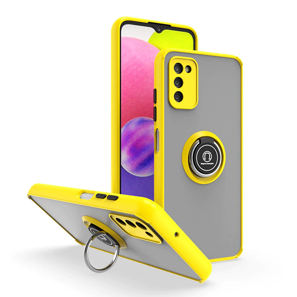 Funda para Samsung S24 Ultra Ahumado con Anillo Amarillo