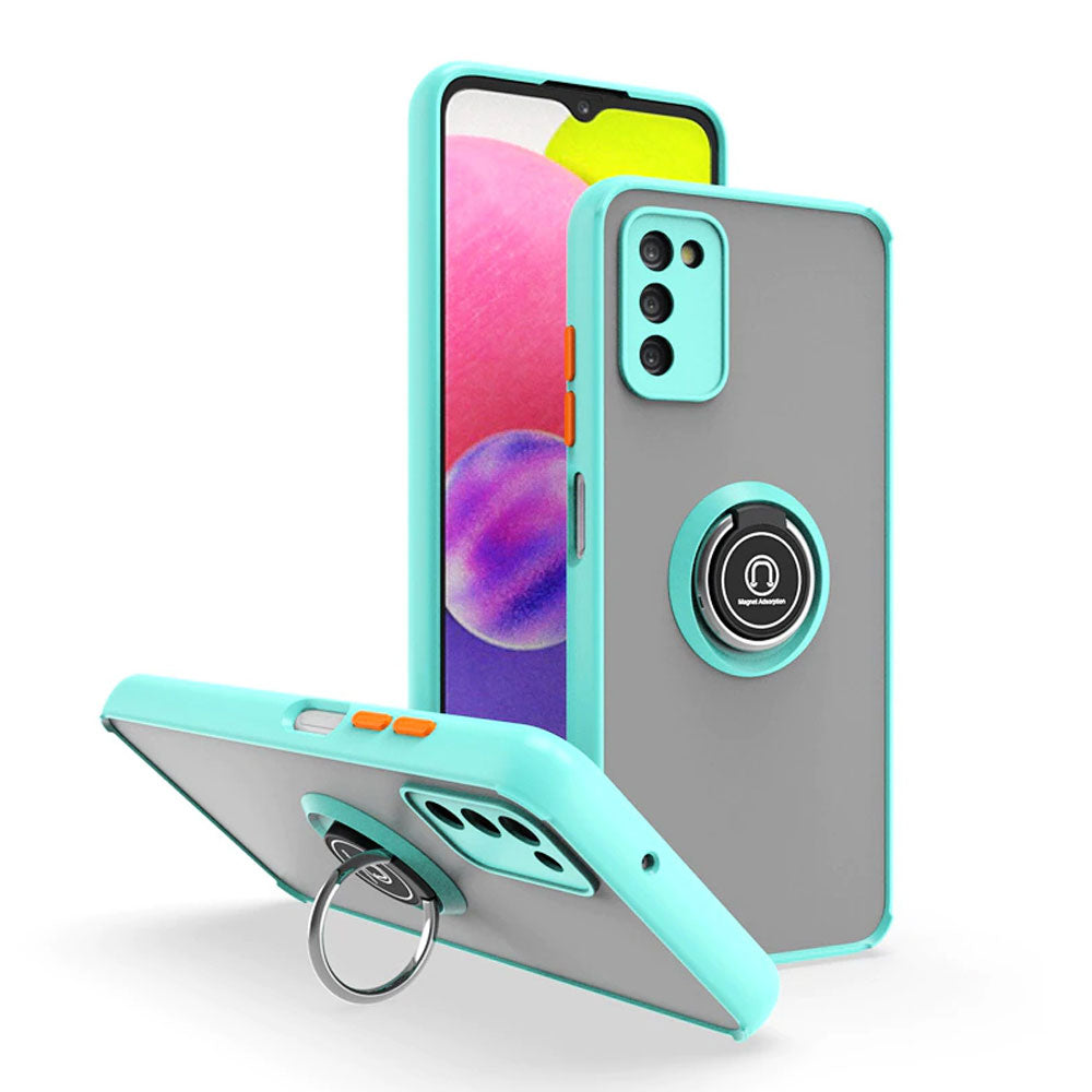 Funda Case para Samsung A05S Ahumado con Anillo Celeste