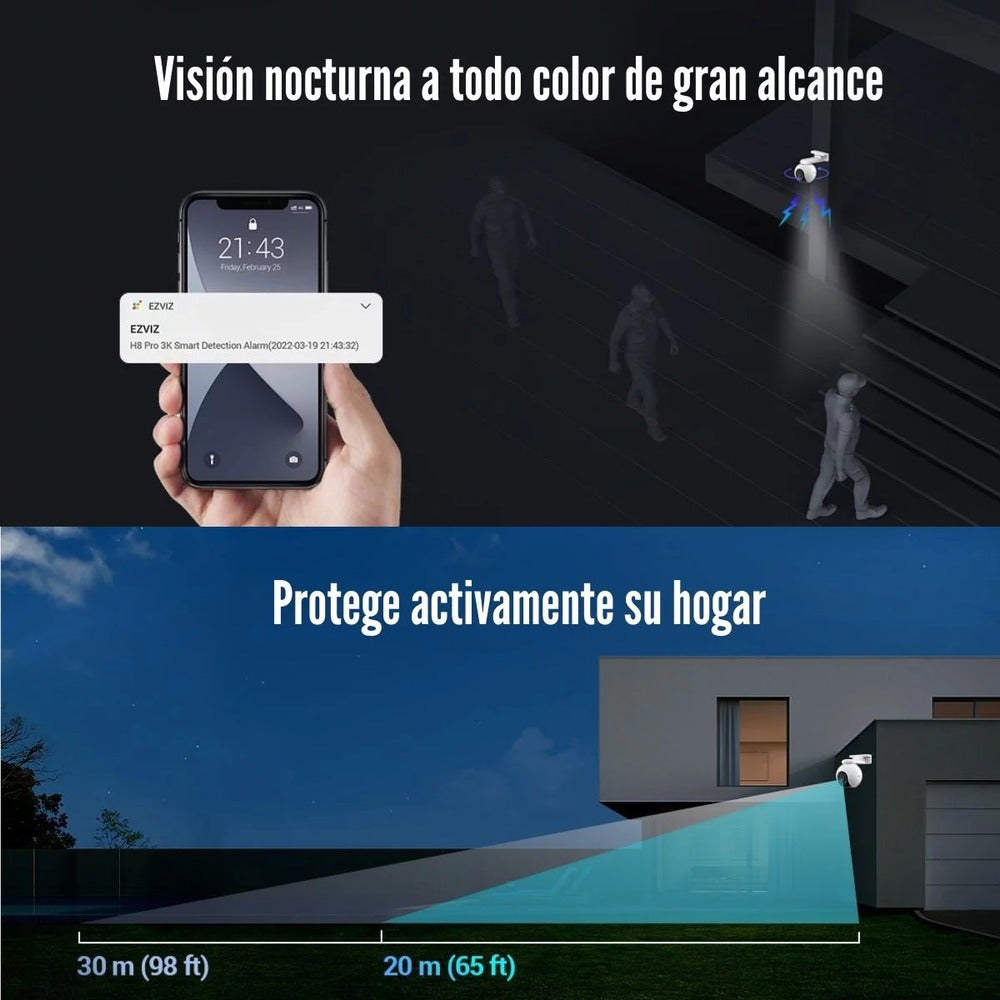 Cámara de Seguridad Wi-Fi Exterior 360° Ezviz H8 Pro 3K