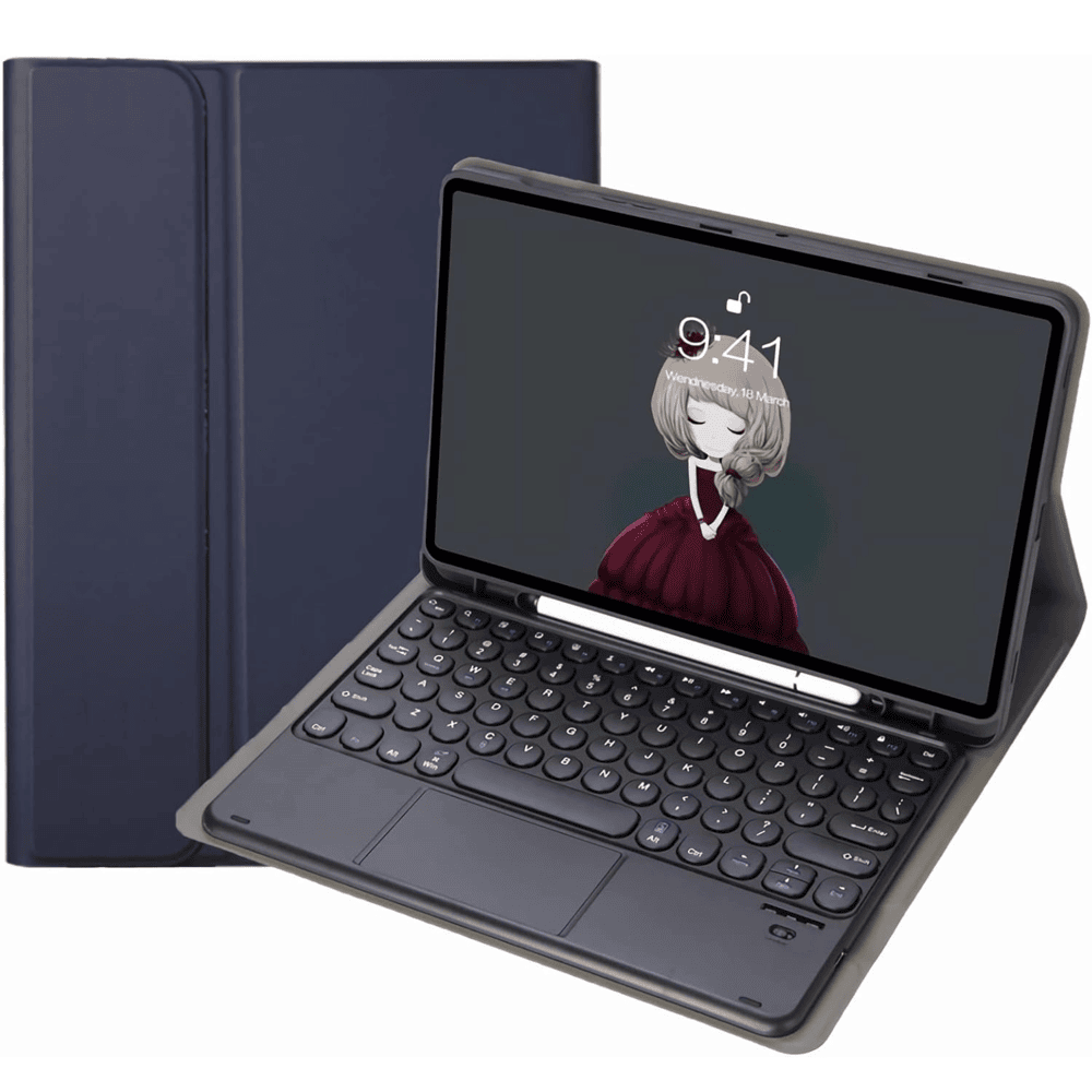 Funda con Teclado Touch para Xiaomi RedmiPad SE Azul